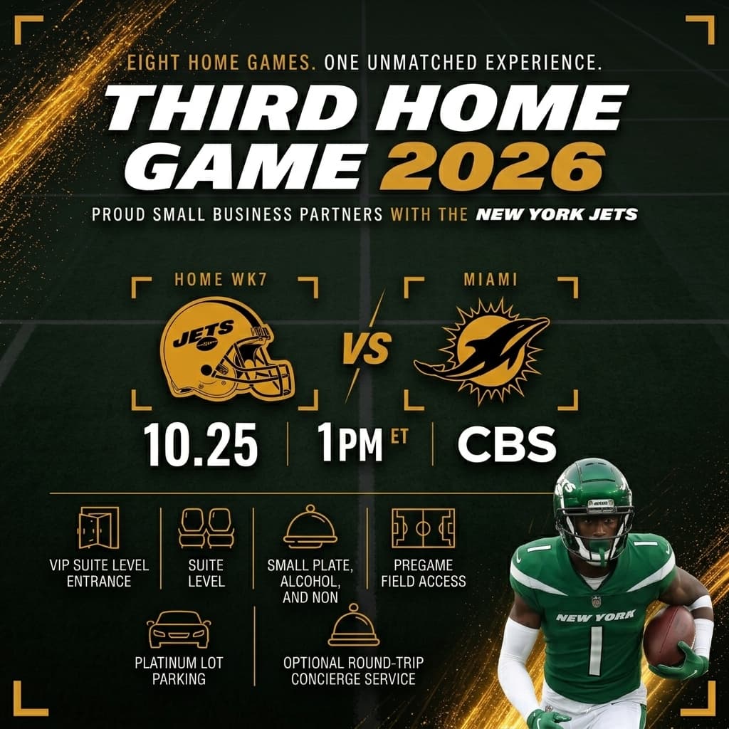 Jets vs Miami Dolphins — Week 7 Skybox Package