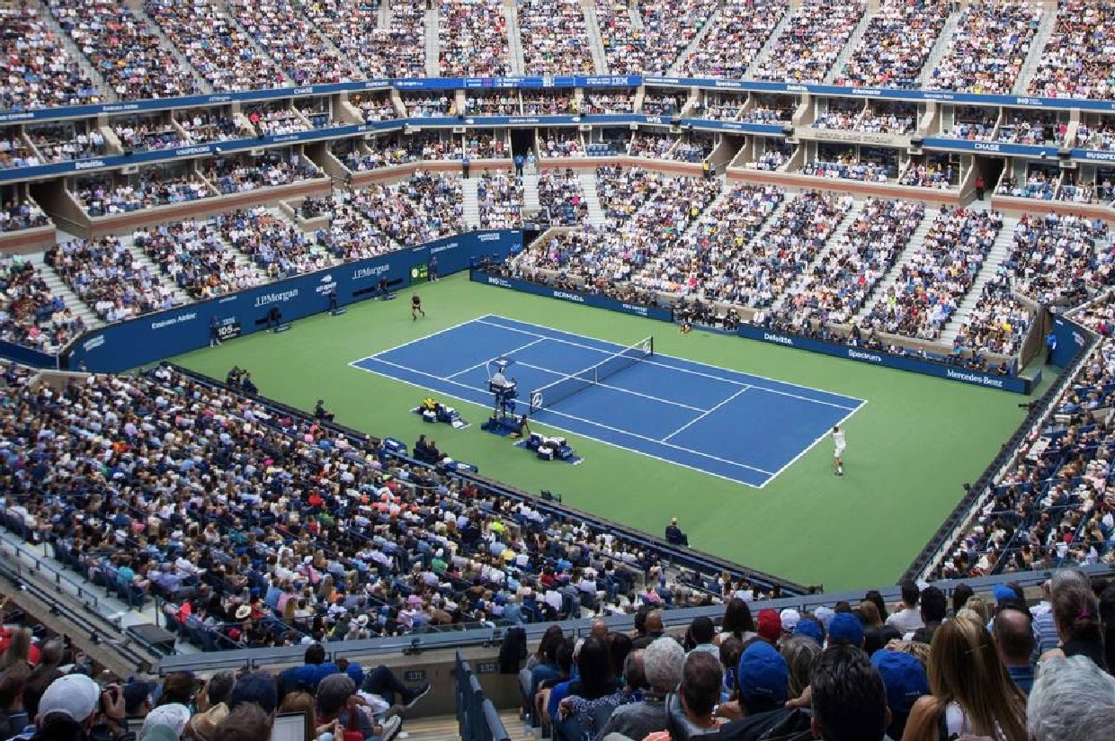 A match in Arthur Ashe Stadium at the US Open